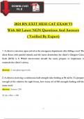 2024 RN HESI CAT EXIT V1 EXAM With 160 Latest NGN Questions And Answers, 100% Verified Newest Version