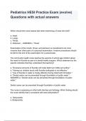 Pediatrics HESI Practice Exam &lpar;evolve&rpar; Questions with actual answers