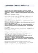 Professional Concepts for Nursing with 100&percnt; Correct Answers