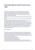 Psychiatric-Mental Health Practice Exam HESI