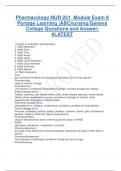 Pharmacology NUR 251 Module Exam 9  Portage Learning |ABCnursing/Geneva  Collage Questions and Answer| #LATEST