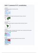 Unit 1 Lessons 9-11 vocabulary with 100&percnt; Correct Answers