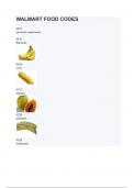 WALMART FOOD CODES