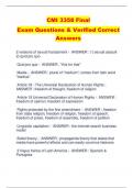 CMI 3358 Final  Exam Questions & Verified Correct  Answers