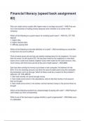 Financial literacy &lpar;speed back assignment &num;2&rpar;