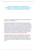 FedVTE ENTERPRISE CYBERSECURITY  OPERATIONS LATEST 2022-2023 QUESTIONS AND  CORRECT ANSWERS &vert;VERIFIED ANSWERS