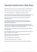 Rasmussen Nutrition Exam 1 Study Guide