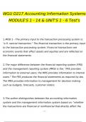 WGU D217 Accounting Information Systems  MODULE'S 1 - 14 & UNIT'S 1 - 6 Test's Questions and Answers 2024 &sol; 2025 &vert; 100&percnt; Verified Answers