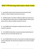 WGU C790 Nursing Informatics Study Guide Questions and Answers 2024 &sol; 2025 &vert; 100&percnt; Verified Answers