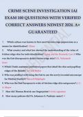 CRIME SCENE INVESTIGATION IAI EXAM 100 QUESTIONS WITH VERIFIED CORRECT ANSWERS NEWEST 2024&period; A&plus; GUARANTEED&period;
