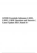 GFEBS Essentials-Subsumes L101E, L201E, L303E Questions and Answers | Latest Update 2023 | Rated A+