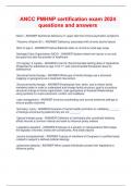 ANCC PMHNP certification exam 2024  questions and answers