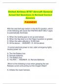 United Airlines B787 Aircraft General Actual Set Questions & Revised Correct  Answers PASSED!!