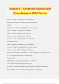 Module 8 -- Lymphatic System 2024 Exam Answers 100&percnt; Correct
