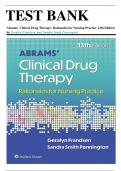 Test Bank for Abrams’ Clinical Drug Therapy: Rationales for Nursing Practice, 13th Edition (Frandsen, 2025), Chapter 1-61 | All Chapters