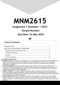 MNM2615 Assignment 3 (ANSWERS) Semester 1 2024 - DISTINCTION GUARANTEED