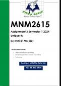 MNM2615 Assignment 3 (QUALITY ANSWERS) Semester 1 2024.