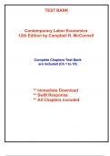 Test Bank for Contemporary Labor Economics, 12th Edition McConnell (All Chapters included)