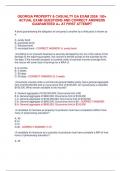 GEORGIA PROPERTY & CASUALTY GA EXAM 2024&vert; 100&plus;  ACTUAL EXAM QUESTIONS AND CORRECT ANSWERS  GUARANTEED A&plus; AT FIRST ATTEMPT