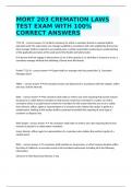 MORT 203 CREMATION LAWS TEST EXAM WITH 100% CORRECT ANSWERS