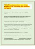 TCOLE Professionalism and ethics  Exam Review Questions and answers&period;  VERIFIED&sol;&vert; latest update 2024&sol;25&vert;