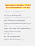 National Boards Study Set - AYA ELA Questions and Answers 100&percnt; Pass
