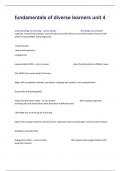 fundamentals of diverse learners unit 4 Practice Exam Questions And Answers (graded a+)