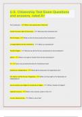 U&period;S&period; Citizenship Test Exam Questions  and answers&comma; rated A&plus;&vert; latest update 2024&sol;25&vert;