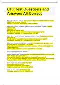 CFT Test Questions and Answers All Correct 