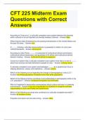 CFT 225 Midterm Exam Questions with Correct Answers 