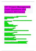 CFT Project Management Exam Questions and Answers All Correct 