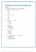 Quick Placement Test Questions and Answers 2024