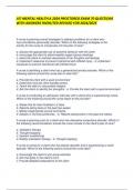 ATI Mental Health Proctored Exam  COMPLETE SOLUTION 100&percnt; VERIFIED ANSWERS A&plus; GRADED Free