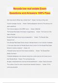 Nevada law real estate Exam Questions and Answers 100&percnt; Pass