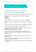 Dental Hygiene Prometric OSCE Questions & Answers&lpar;RATED A&plus;&rpar;