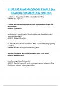 NURS 293 PHARMACOLOGY EXAM 1 &lpar;A&plus;  GRADED&rpar; CHAMBERLAIN COLLEGE&period;