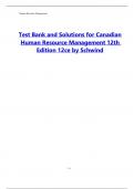 Test Bank and Solutions for Canadian Human Resource Management12th Edition 12ce by Schwind