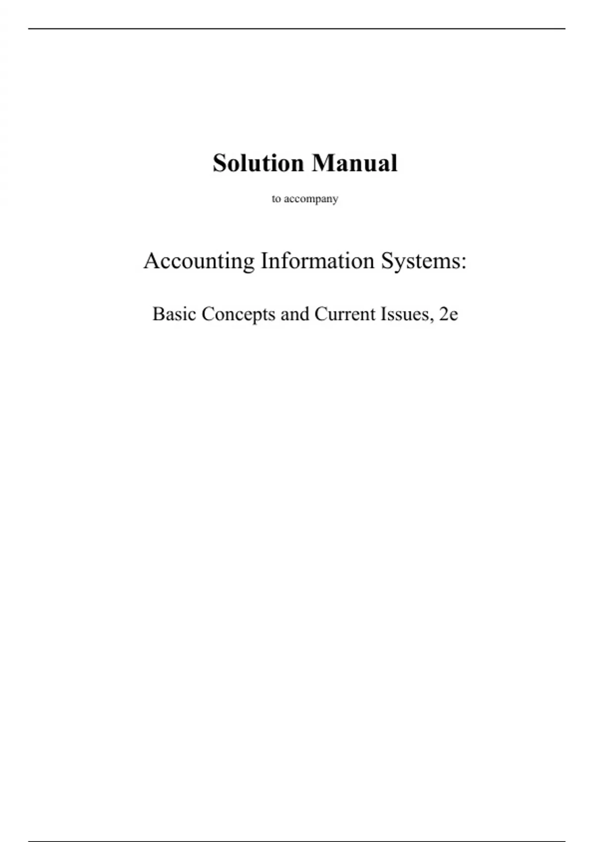 Solution Manual For Accounting Information Systems Basic Concepts ...