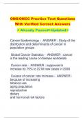 ONS/ONCC Practice Test Questions  With Verified Correct Answers  < Already Passed>Updated<