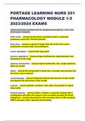 PORTAGE LEARNING NURS 251  PHARMACOLOGY MODULE 1-5  2023/2024 EXAMS