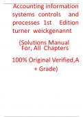 Solution Manual  For Accounting information systems controls and processes 1Edition  turner weickgenannt