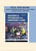 TEST BANK  Anatomy & Physiology for Emergency Care 3rd Edition              Complete Graded A+ (2024-2025)