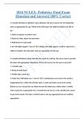 2024 NCLEX- Pediatrics Final Exam  |Question and Answers| 100% Correct