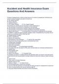 Accident and Health Insurance Exam Questions