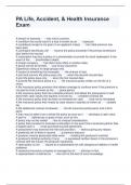 PA Life&comma; Accident&comma; & Health Insurance Exam