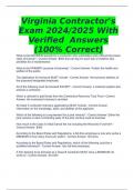 Virginia Contractor's Exam 2024/2025 With Verified  Answers (100% Correct)