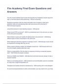 Fire Academy Final Exam Questions and Answers