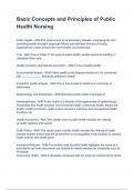 Basic Concepts and Principles of Public Health Nursing