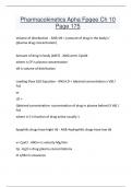 Pharmacokinetics Apha Fpgee Ch 10 Page 175 Questions and answers latest update 
