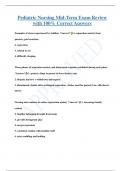 Pediatric Nursing Mid-Term Exam Review with 100% Correct Answers